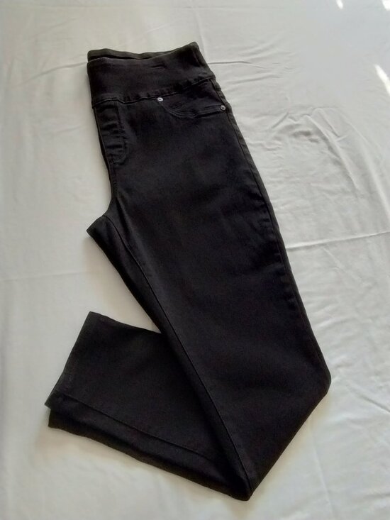 SEVEN7 Black Wash Pull-On "TUMMY Toner LEGGING" Jegging Jeans Sz 16W - Picture 2 of 7